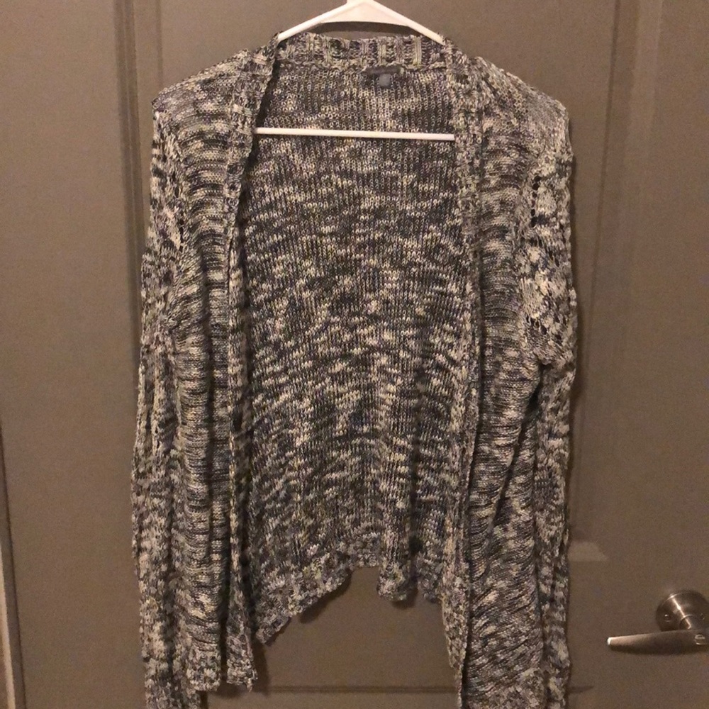 Black and white speckled cardigan